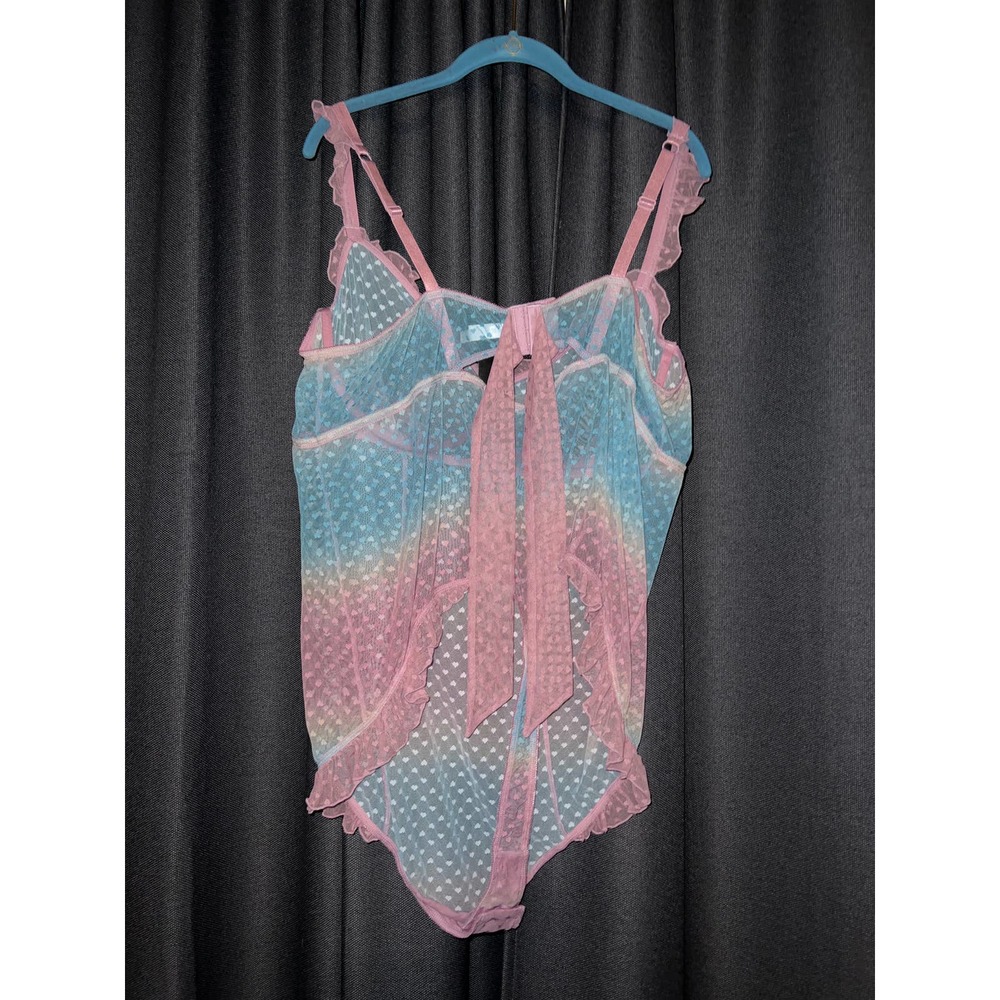 Torrid HEART MESH RUFFLE BODYSUIT Size 4X NWT - Picture 3 of 6